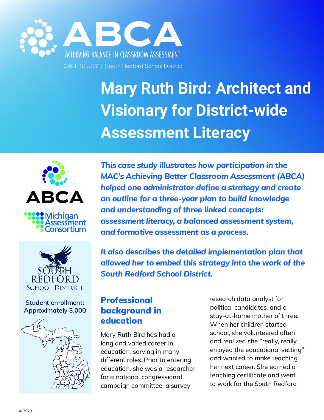 Case-Study-Mary Ruth Bird: Architect and Visionary for District-wide Assessment Literacy Thumbnail